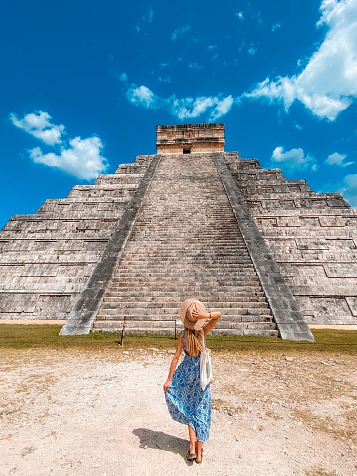 Woman in front of Chichen Itza Pyramid